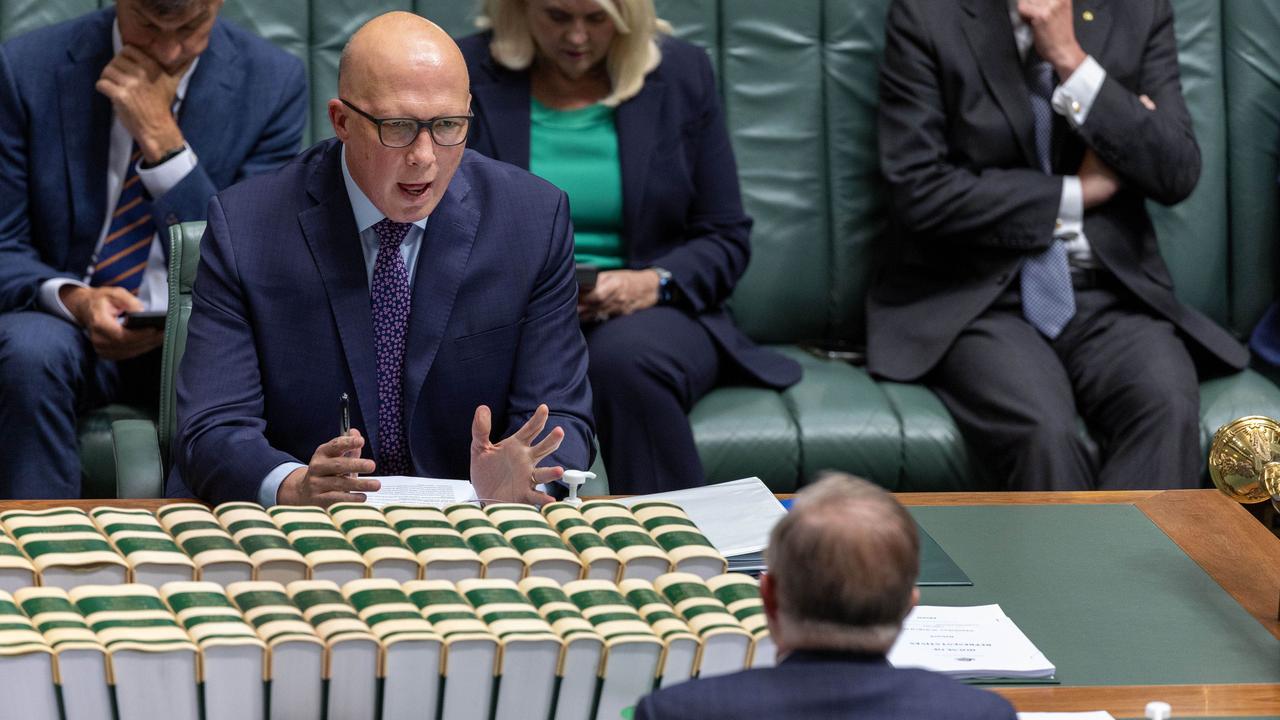 ‘You should stand condemned’: Dutton refuses to back PM’s Oct 7 motion