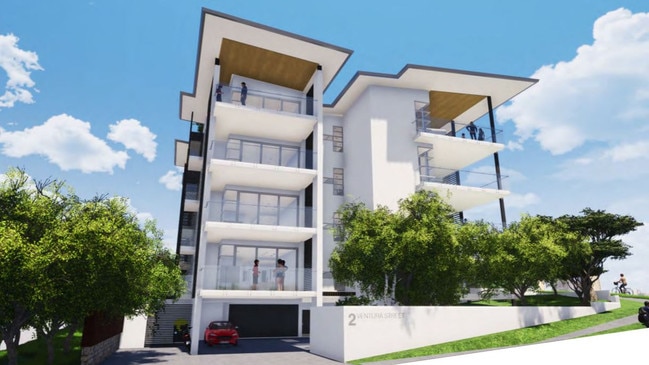 The proposed five-storey apartment block at 2 - 4 Ventura St Upper Mount Gravatt. Picture: AEQ Architects