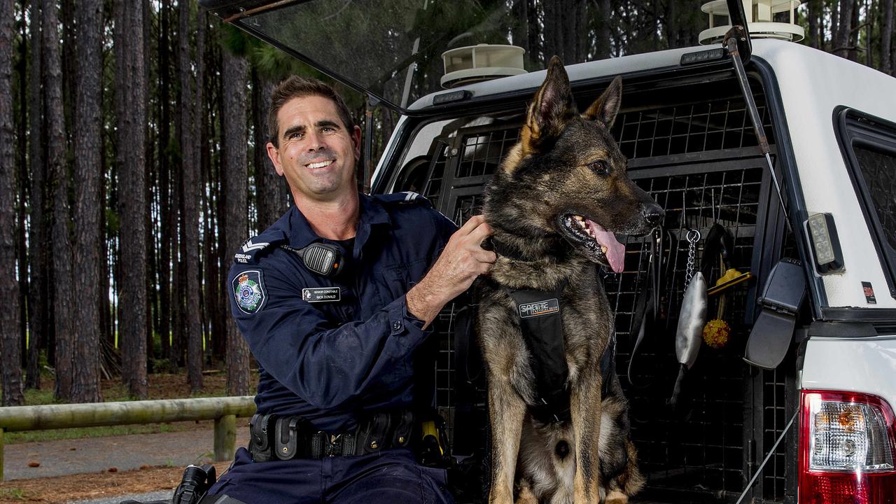 Gold Coast crime: Qld Police dog Hondo and Senior Constable Nick Donald ...