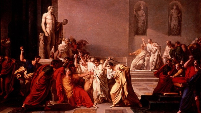 Painting 'The Death of Caesar' (Morte di Cesare) by Vincenzo Camuccini, circa 1798. This tragic event, which often prompts the recalling of the famous Shakespearean quote, “Beware the Ides of March” makes the timing of a March election an odd choice, according to Charles Wooley.