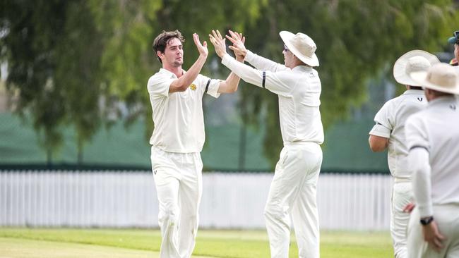 Sam Hatherell takes a wicket in first grade. (AAP Image/Richard Walker)