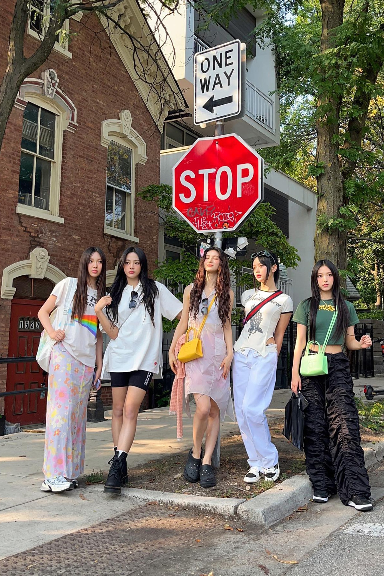 <p><em>Image credit: Instagram.com/newjeans_official.&nbsp;</em></p><p>(From left to right) Hyein wears Madeworn, Anni Lu, Unif and Nike. Minji wears Human Made, Chanel, Sporty&amp;Rich and Dr. Martens. Danielle wears <span>Sculptor, Burberry, Telfar and Crocs. Hanni wears Sculptor, Gucci, Dickies and Nike x Travis Scott. Haerin wears Ottolinger, Caspar the Label, Telfar and Nike x St&uuml;ssy.&nbsp; September 21, 2023.&nbsp;</span></p>