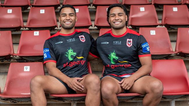 St George Illawarra’s impressive Feagai twins, Mat and Max. Picture: Dragons Digital