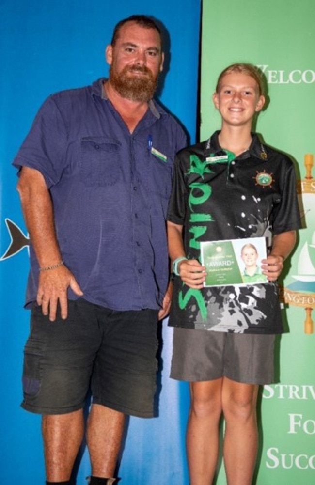 Maddison wants to work with kids when she grows up, preferably as a primary school teacher. Photo taken with her dad.