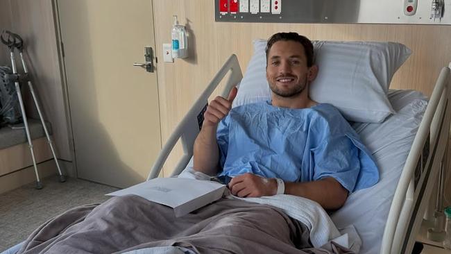 Cam Murray in hospital after injury