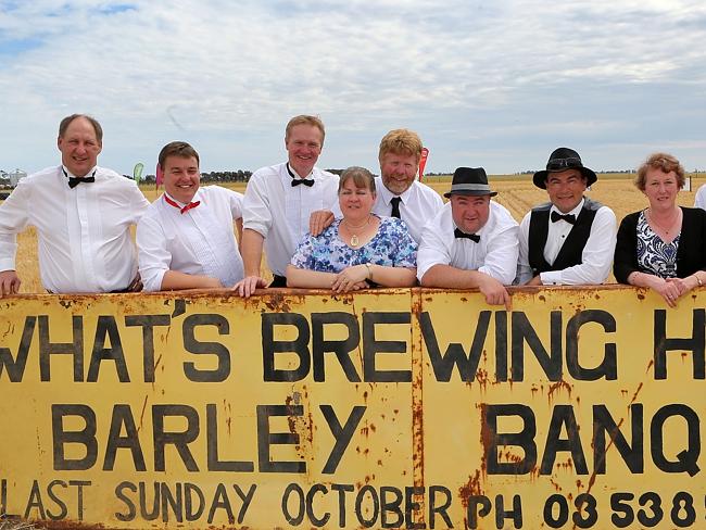 Original Rupanyup Barley Banquet Committee 20 years ago: L-R: Mark Sudholz; Riverside, Anthony Chapman; Rupanyup, Rod Weidemann; Rupanyup, Lynette Teasdale, Peter Teasdale, Jason McQueen, Paul Oxbrow and Cheryl Dunlop all from Rupanyup. Picture: Yuri Kouzmin