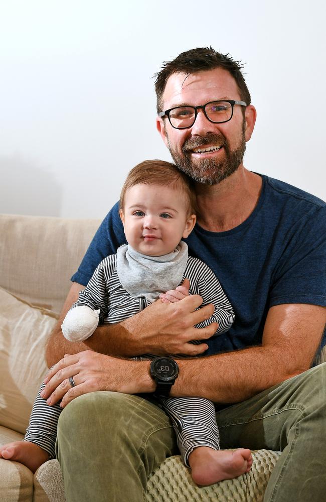 Kip Wightman and his son Rafael at home in Balmoral. Picture: John Gass