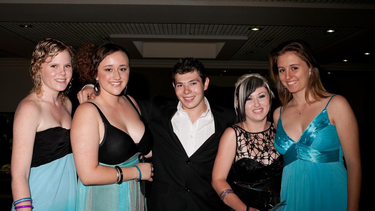 Ellee Yorston, Jessie Roach, Wade Roach, Kaelin Lauren and Allison Martin at the 2009 Taminmin College formal at the Crown Hotel. Picture: NT NEWS