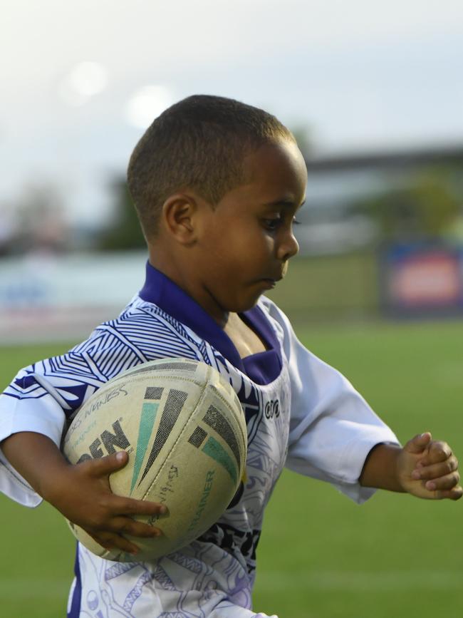 Moses Snr and Moses Jnr Wigness at the Humpty Dumpty Foundation round of 2022 NRLNT season. Picture: (A)manda Parkinson