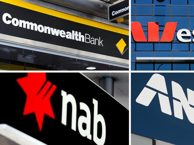 COMPOSITE 16:9 - Australia's four big banks Commonwealth, Westpac, NAB, ANZ. Picture: NCA Newswire