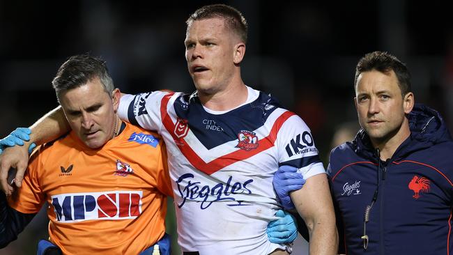 Lindsay Collins suffered another head knock against the Sea Eagles. Picture: Cameron Spencer/Getty Images