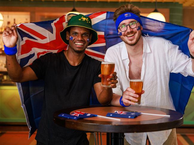 Aruna Sampath and Cormac De Ruyter getting ready to celebrate Australia Day next year. Picture: Justin Lloyd