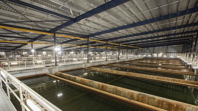 Inside the Tugun desalination plant in southeast Queensland. Picture: Nigel Hallett