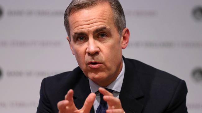 Governor of the Bank of England, Mark Carney, has warned of disastrous impacts on the British economy if the UK crashes out of Brexit with a no deal and no transition period. Picture: Daniel Leal-Olivas/AFP