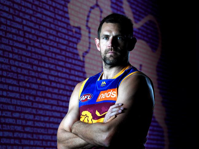 BRISBANE, AUSTRALIA - AUGUST 27: Luke Hodge poses for a photo during a Brisbane Lions AFL media opportunity at The Gabba on August 27, 2019 in Brisbane, Australia. (Photo by Bradley Kanaris/Getty Images)