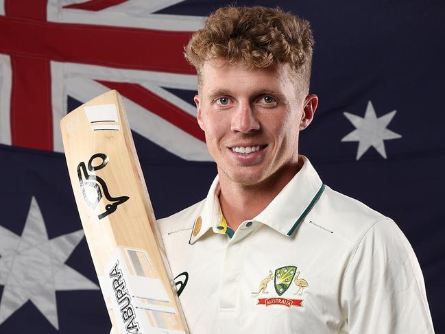 PERTH, AUSTRALIA - NOVEMBER 18: Nathan McSweeney poses during the Cricket Australia Men's Test Headshots Session on November 18, 2024 in Perth, Australia. (Photo by Paul Kane/Getty Images for Cricket Australia)