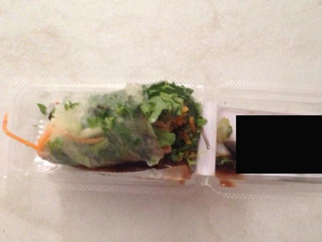 Mouse found in rice paper roll.