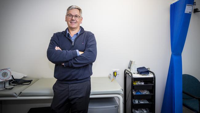 RACGP Tas chair Dr Tim Jackson at his practice in the Shoreline Plaza. Picture: Richard Jupe