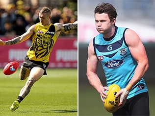Dangerfield and Dustin Martin training