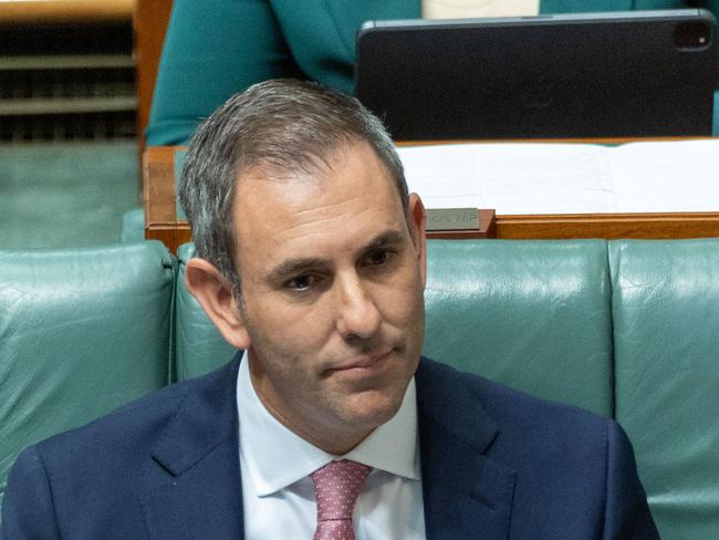 Treasurer Jim Chalmers has flown to Sydney to speak to business leaders after spending the day in parliament in Canberra. Picture: NCA NewsWire / Gary Ramage