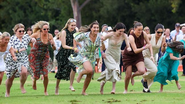 The Ladies Dash at Polo in the City at Albert Park was very competitive. Pic: Ian Currie