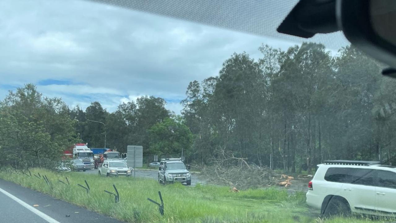 The aftermath of the truck smash on the M1. Picture: Jodie Callcott/Supplied