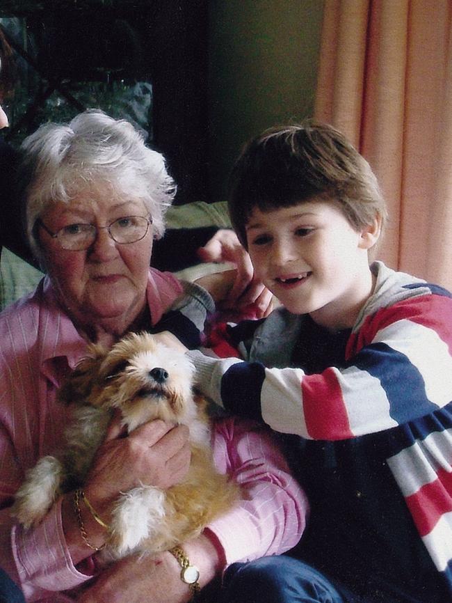 Alannah Hill’s son Edward on a visit to her mum Aileen in Ulverstone.