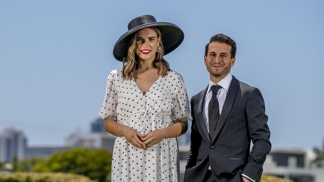 Sally Mallyon and Frank Paino ahead of Derby Day at the Gold Coast Turf Club. Picture: Jerad Williams