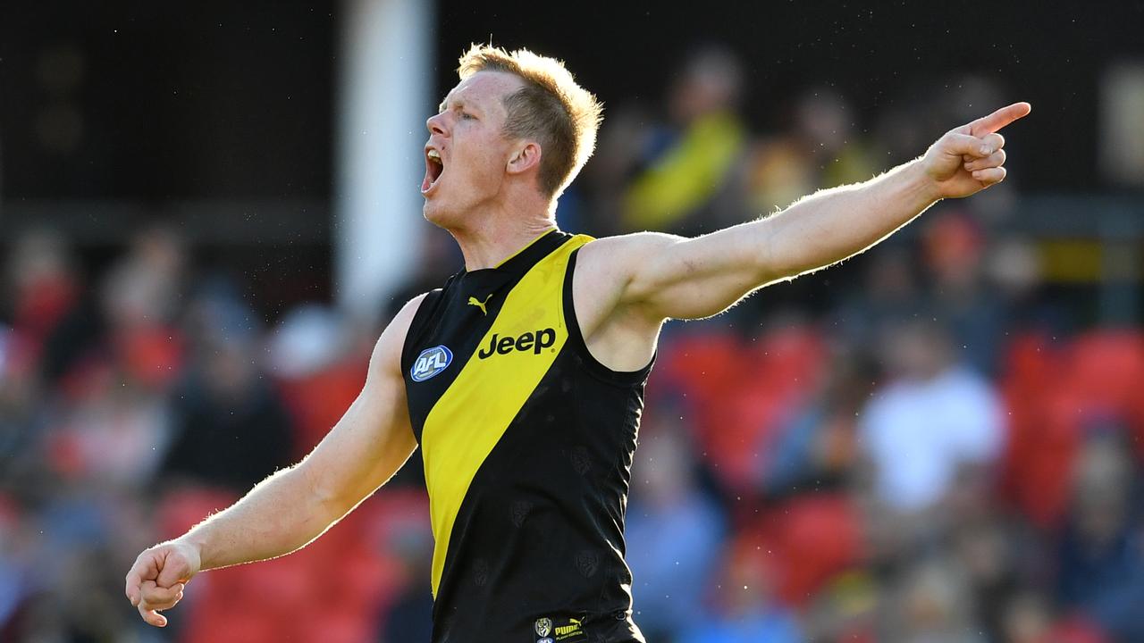 Jack Riewoldt doesn’t get much love from the umpires. Photo: AAP Image/Darren England