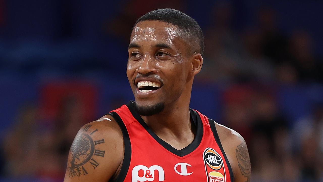 PERTH, AUSTRALIA - FEBRUARY 10: Bryce Cotton of the Wildcats looks on during the round 19 NBL match between Perth Wildcats and Cairns Taipans at RAC Arena, on February 10, 2024, in Perth, Australia. (Photo by Paul Kane/Getty Images)