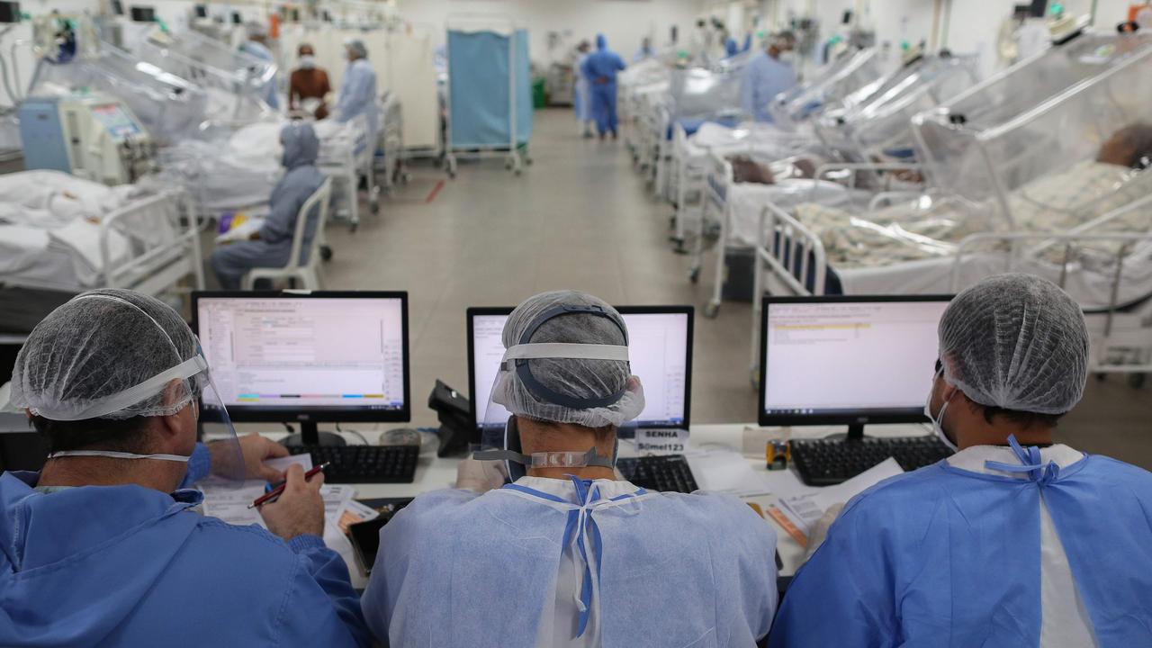 View of the Intensive Care Unit treating COVID-19 coronavirus patients in the Gilberto Novaes Hospital in Manaus, Brazil. Picture: Michael Dantas/AFP