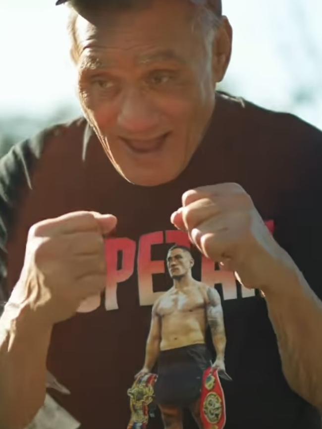 Billy Opetaia shadowboxing at home in Campbelltown. Picture: Supplied/Instagram