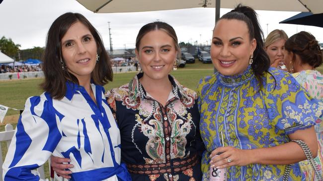 Louise, Sarah and Adrienne at the Rockhampton Jaguar Land Rover Pop-Up Polo on June 3, 2023. Picture: Aden Stokes