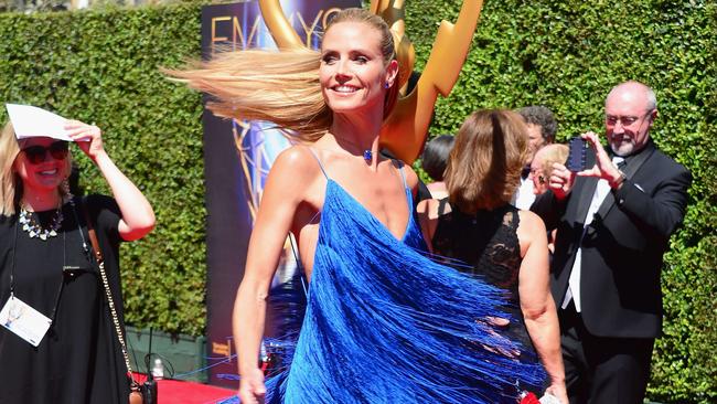 Heidi Klum in her car wash dress.