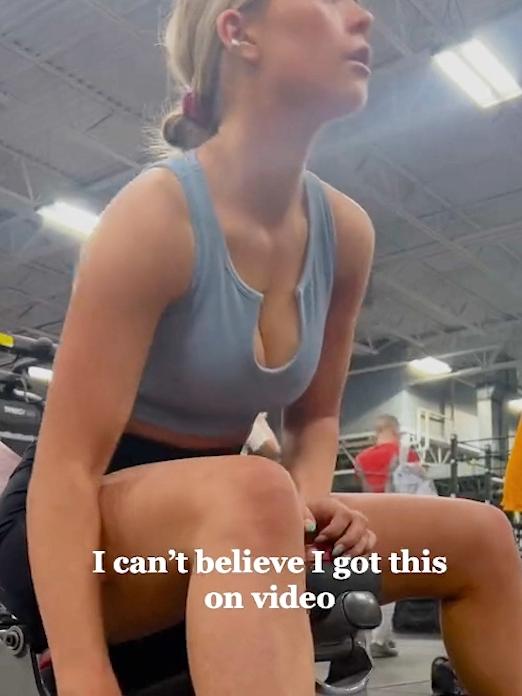 Kylen Suttner was doing chestpresses when the fellow gym-goer approached her. Picture: SWNS