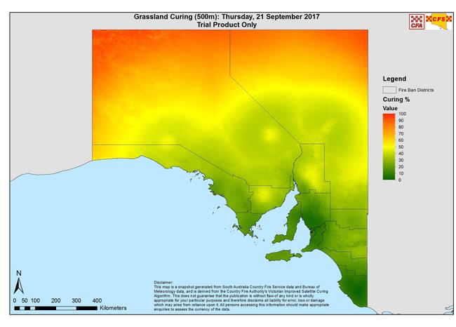 CFS satellite imagery taken in September showing moisture levels across the state.