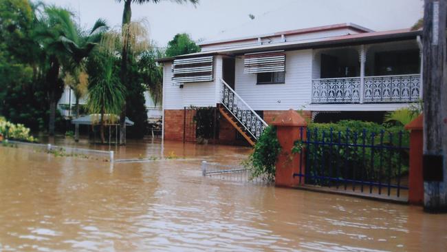 Gloria McNamara and Steve Schatkowski's house in Wharf Street during the 2011 floods. Picture: Supplied