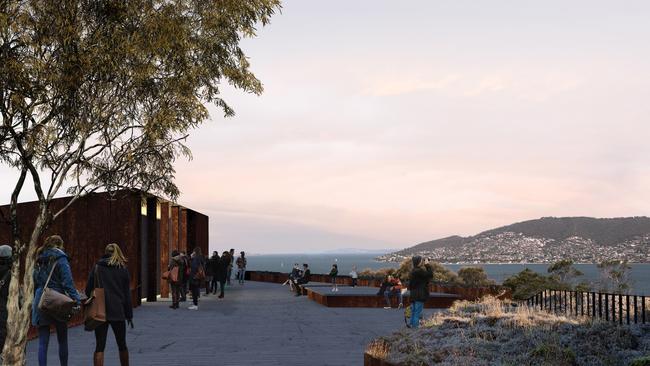 Rosny Hill artist’s impressions looking from the site down the River Derwent. Picture: SUPPLIED