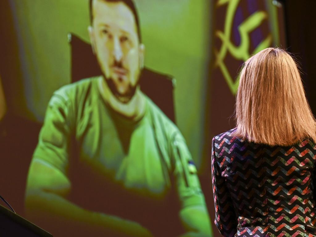 Australian National University Chancellor and former foreign minister Julie Bishop hosted the Q&amp;A with President Zelensky. Picture: NCA NewsWire / Martin Ollman