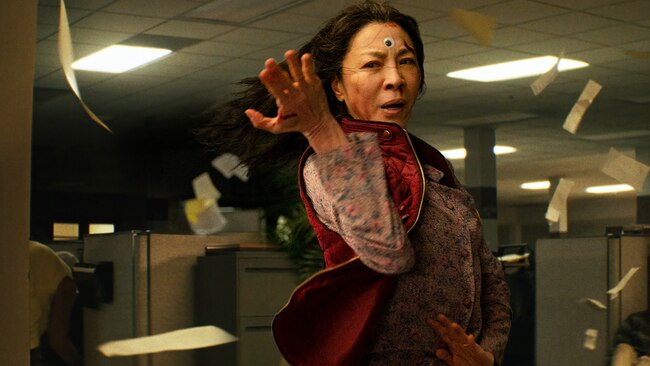 Everything, Everywhere, All At Once stars Michelle Yeoh as a failing mum and wife who discovers countless versions of herself coexisting across a multiverse.