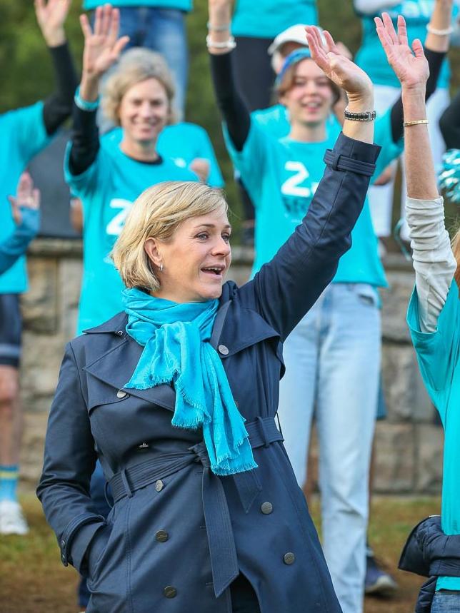 Zali Steggall was there in person to thank voters. Photo: Kate Zarifeh