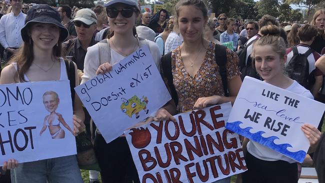 Demonstrators at a protest in Sydney Picture: Emily Ritchie