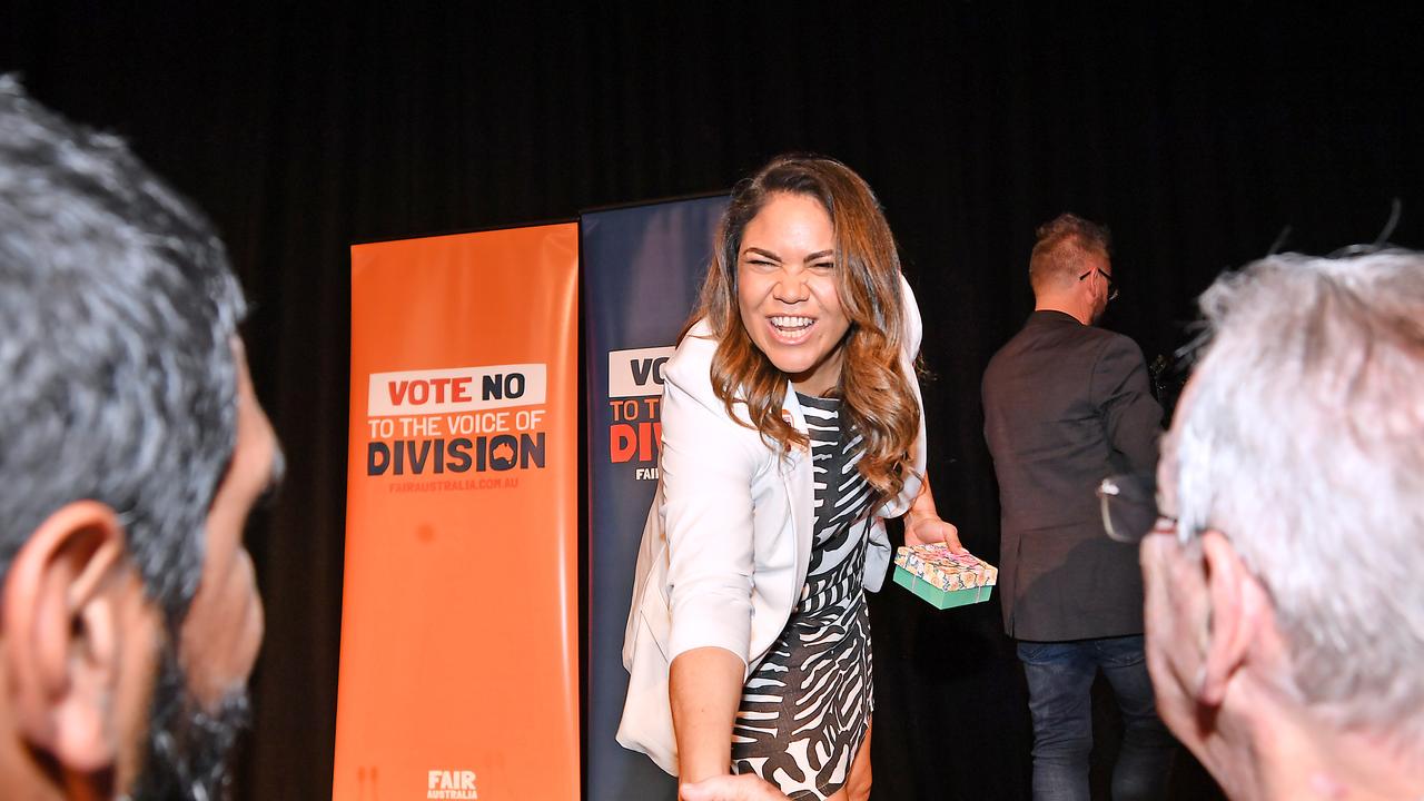 <b/>Senator Jacinta Nampijinpa Price takes the stage. Picture: NCA NewsWIRE / John Gass