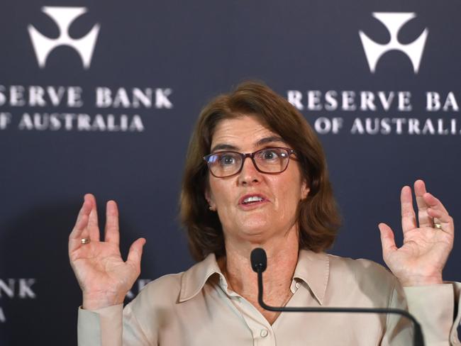 SYDNEY, AUSTRALIA.NewsWire Photos. March 19, 2024.Reserve Bank of Australia Governor Michele Bullock during press conference.Picture: NCA NewsWire / Jeremy Piper