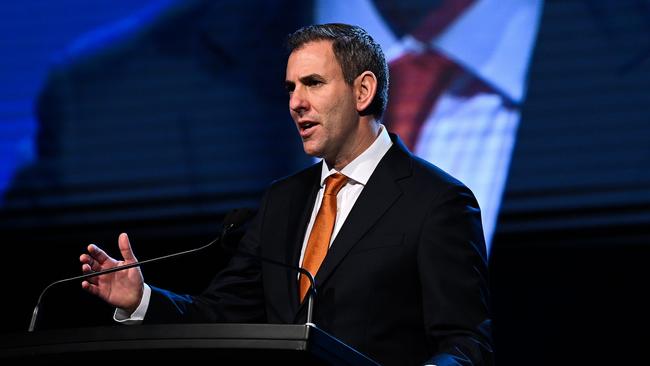 Treasurer Jim Chalmers delivers a plenary address at the 26th World Mining Congress in Brisbane. Picture: Dan Peled / NCA NewsWire