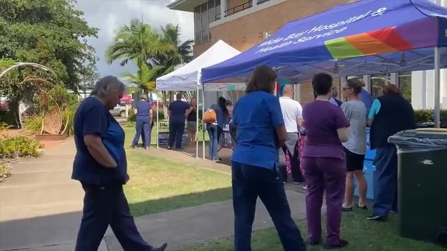 A sausage sizzle was held at Bundaberg Hospital on International Nurses Day to help raise funds for emergency nurse Megan Jonas