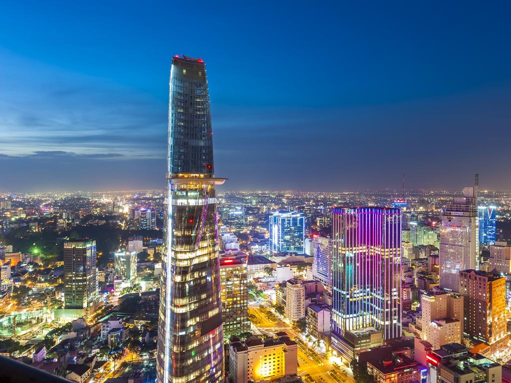 Ho Chi Minh City dazzles at night.