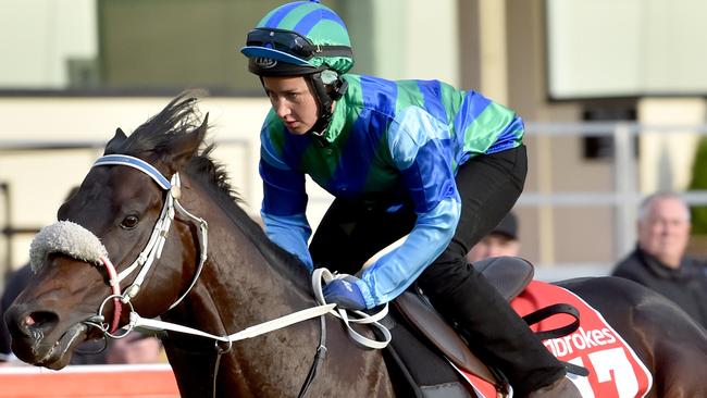 Michelle Payne completes track work with Kaspersky. Picture: Jay Town