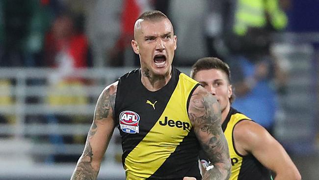 The AFL will remind Dustin Martin to be careful about the company he keeps. Picture: Peter Wallis