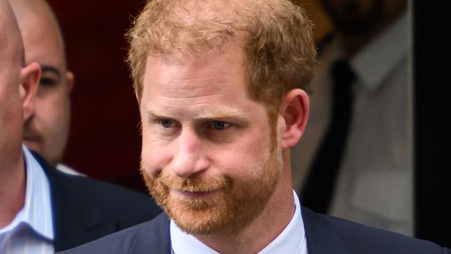 Prince Harry departs after giving evidence at the Mirror Group Phone hacking trial at the Rolls Building at High Court in London. Picture: Leon Neal/Getty Images